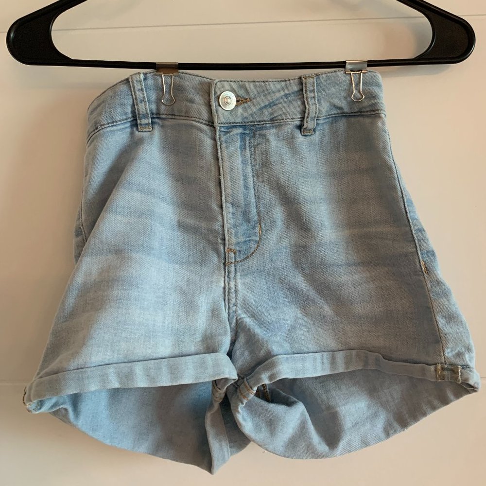 H&M Light Denim Blue Slim Fit Shorts